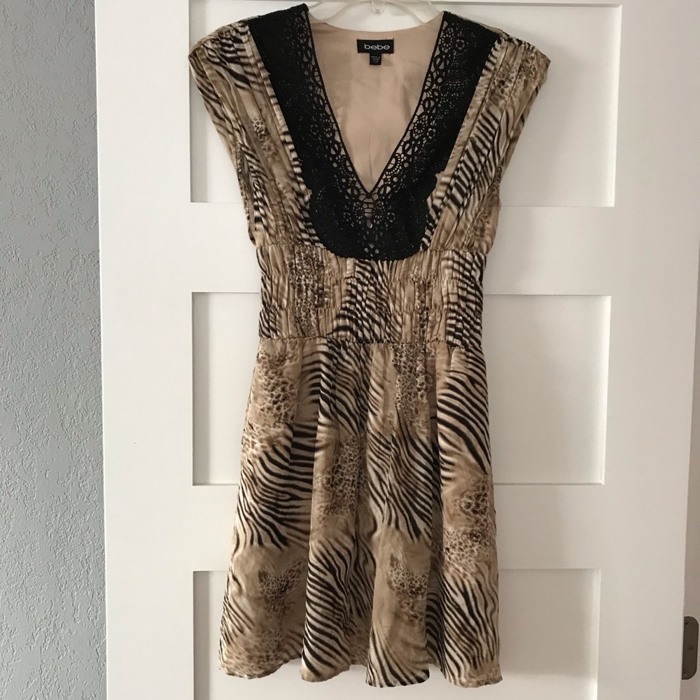 bebe Zebra Print Mini Dress